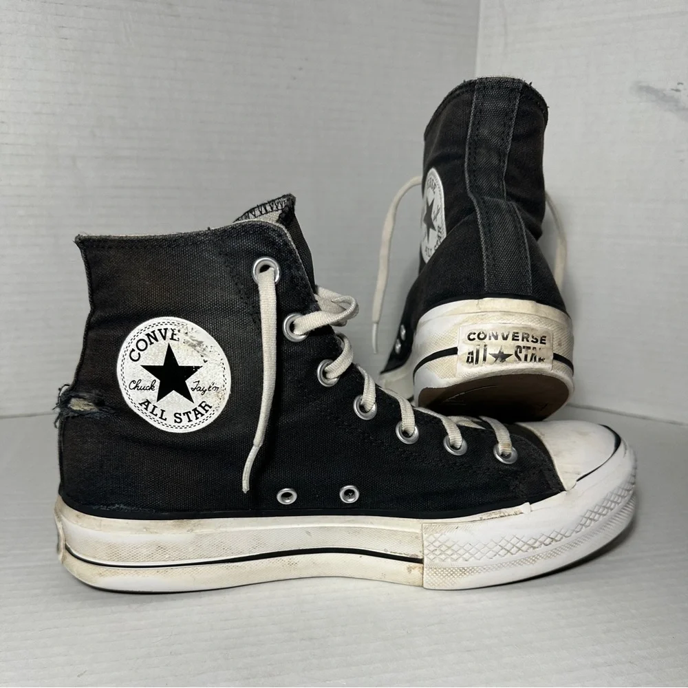 CONVERSE CHUCK TAYLOR HIGH TOP Platform  M-6.5 W 8.5 Grunge Chunky HeelVintage